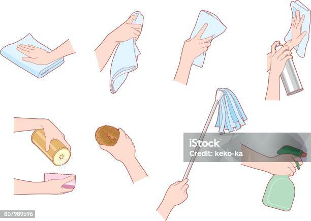 Cleaning Stock Illustration - Download Image Now - Rag, Cleaning, Hand