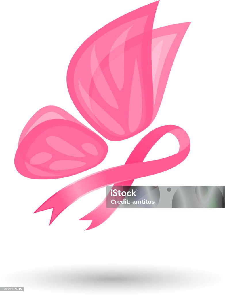 Breast cancer symbol Breast cancer awareness symbol Ribbon - Sewing Item stock vector