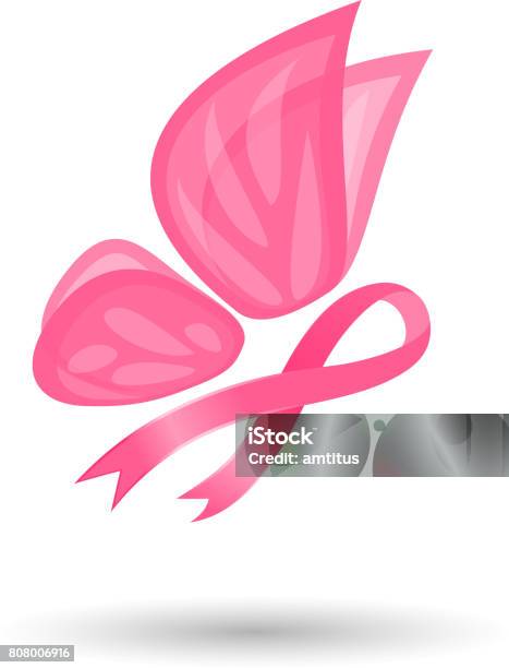 Breast Cancer Symbol Stock Illustration - Download Image Now - Ribbon - Sewing Item, Breast Cancer, Butterfly Symbol