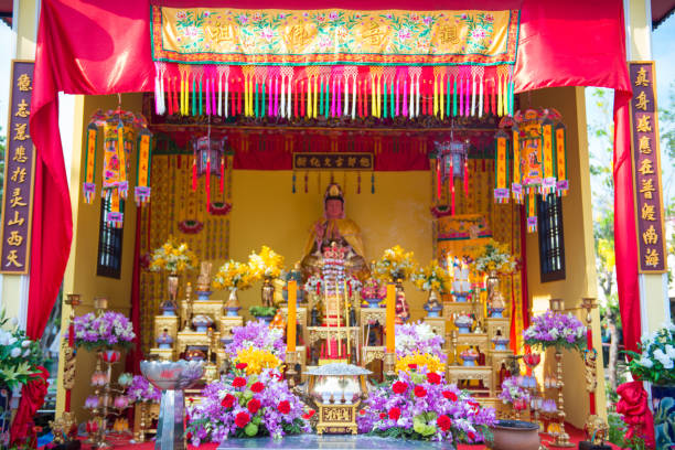 istock Guanyin statue in chinese shrine 808012530