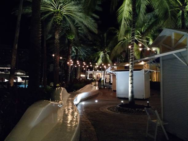 istock lights in the evening at shops 808012574
