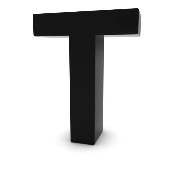 istock Black Capital T - 3D Letter T Isolated on white 808037582