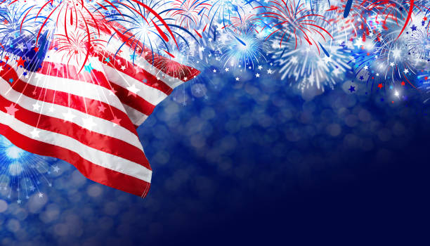 istock USA flag with firework background for 4 july independence day 808070154