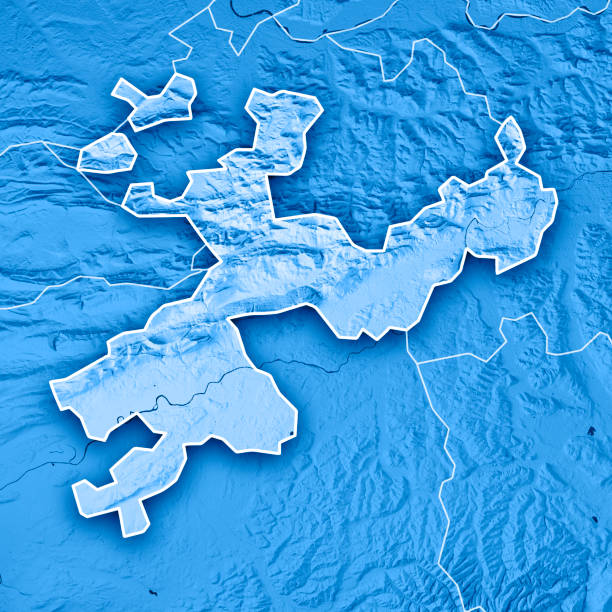 istock Solothurn Canton Switzerland 3D Render Topographic Map Blue Border 808070638