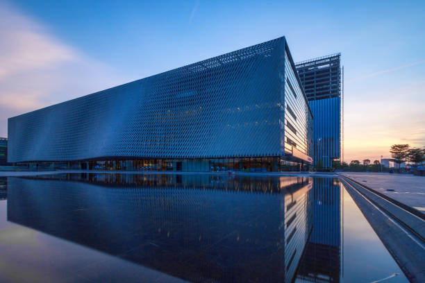 istock The Shenzhen Library of Baoan at dusk 808087606