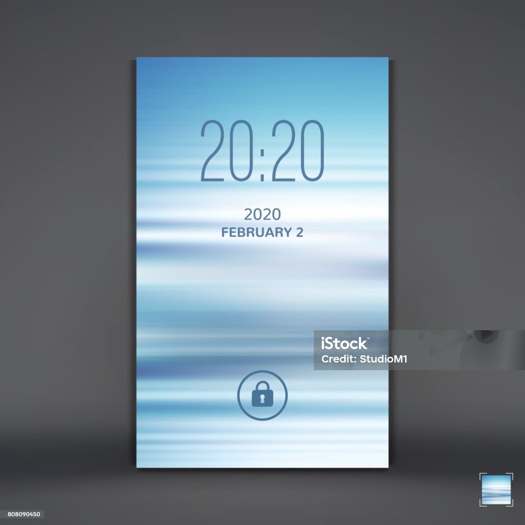 Android Lock Screen Vector Modern Lock Screen For Mobile Apps Mobile Wallpaper Vector Illustration ...