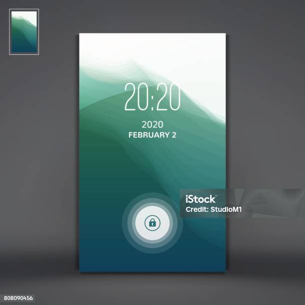 Android Lock Screen Vector Modern Lock Screen For Mobile Apps Mobile Wallpaper Vector Illustration ...