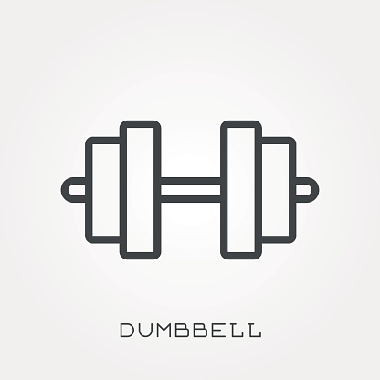 Line icon dumbbell