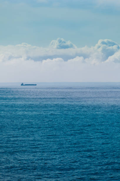 istock Seascape, ship on sea, horizon and sky. 808121318
