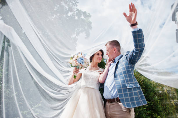 istock Attractive young wedding couple 808126004