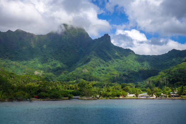 istock Moorea island harbor and pacific ocean lagoon landscape 808147060
