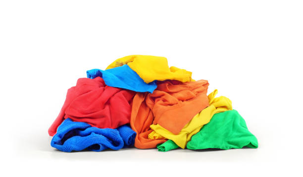istock Pile of t-shirts isolated on white background 808152486