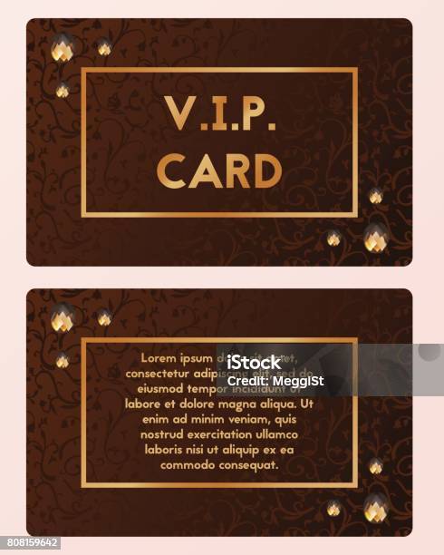 Simple Vip Visite Card Luxury Visiting Card Vector Illustration Vip Cutaway With Gemstone ...