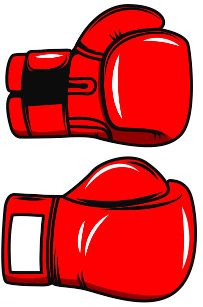 illustrations, cliparts, dessins animés et icônes de gants de boxe isolés sur fond blanc. élément de conception d’affiche, étiquette, emblème, insigne. illustration vectorielle - boxing fist knocking punch