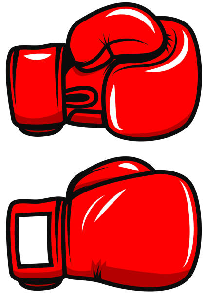 Boxing gloves isolated on white background. Design element for poster, emblem, label, badge. Vector illustration Boxing gloves isolated on white background. Design element for poster, emblem, label, badge. Vector illustration sports glove stock illustrations