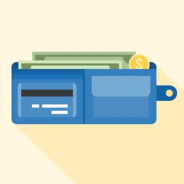 Vector illustration of wallet full of money