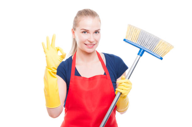 istock Great cleaning services concept with beautiful housekeeping lady 808219660