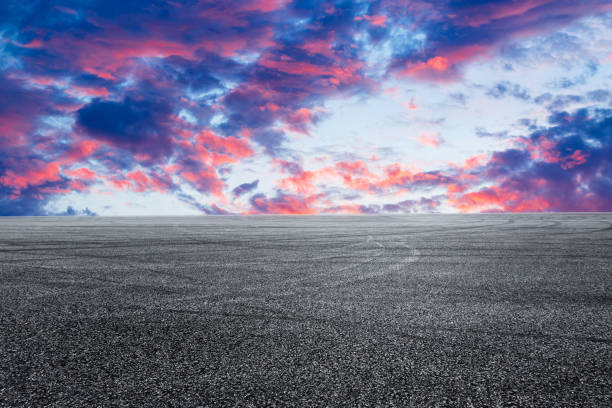 istock Asphalt road and sky cloud landscape at sunset 808251710