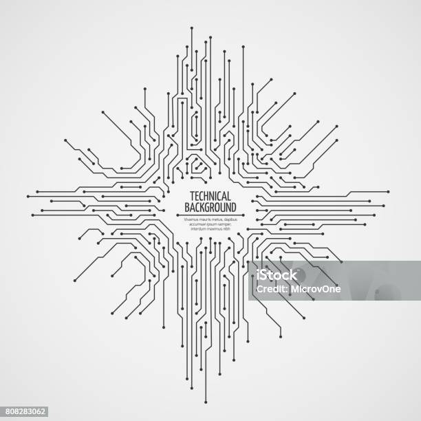 Computer Motherboard Vektor Hintergrund Mit Elektronischen Elementen Platine Stock Vektor Art und mehr Bilder von Schaltkreis