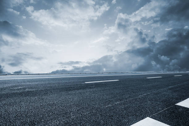 istock Asphalt road and sky cloud landscape 808287228