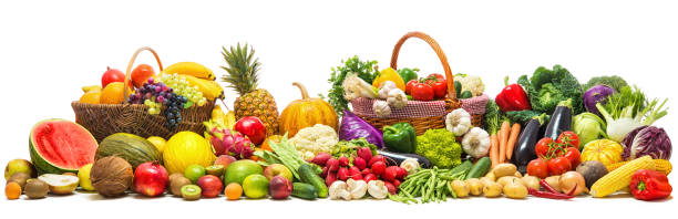 vegetables and fruits background - table ingredient gardening agriculture imagens e fotografias de stock