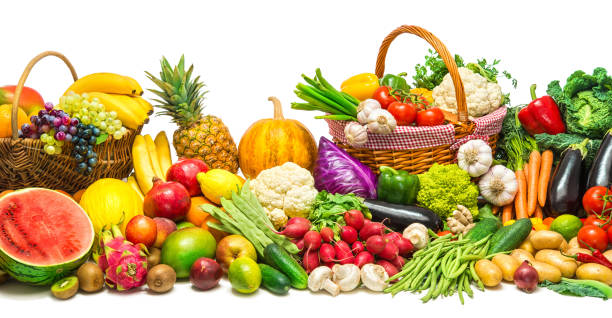 istock Vegetables and fruits background 808330436