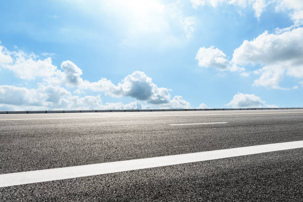 istock Asphalt road and sky cloud landscape 808337802