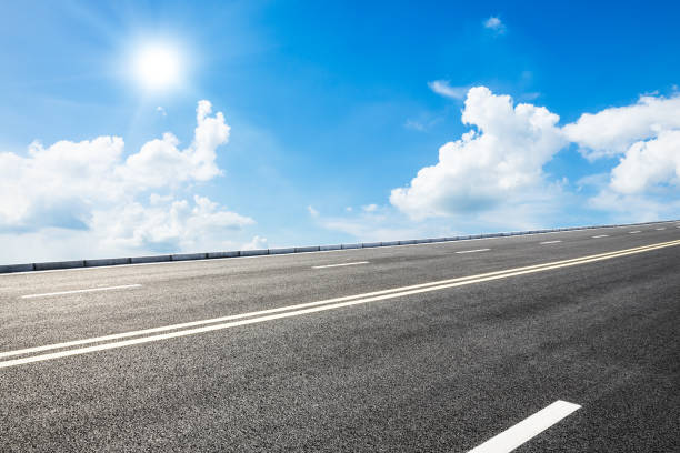 istock Asphalt road and sky cloud landscape 808339102