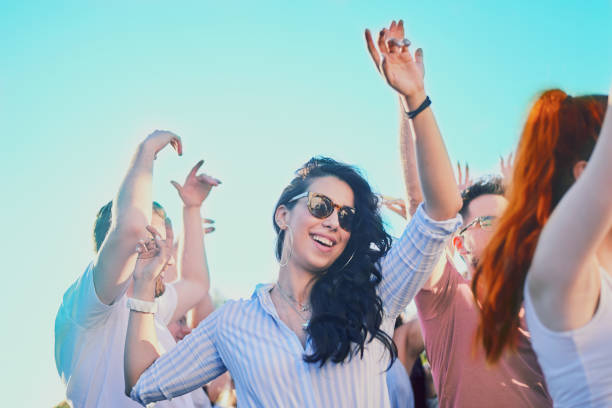 istock Girl dancing at festival 808350770