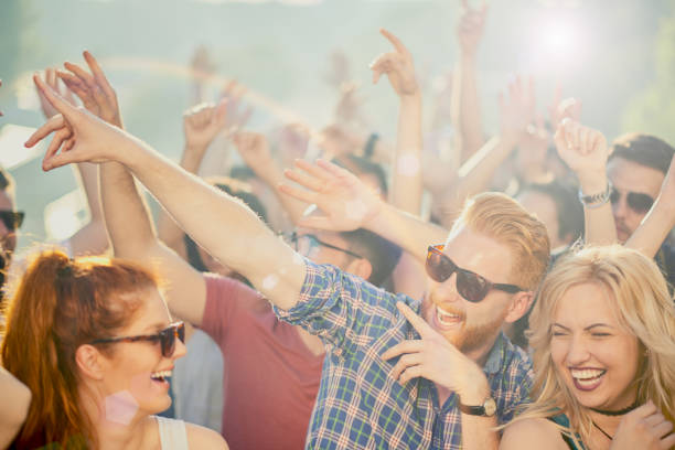 istock Big group of people dancing 808350822