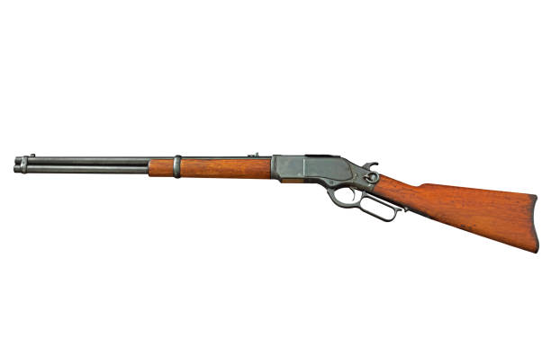 istock Closeup Antique Rifle on White Background, Clipping Path 808364498