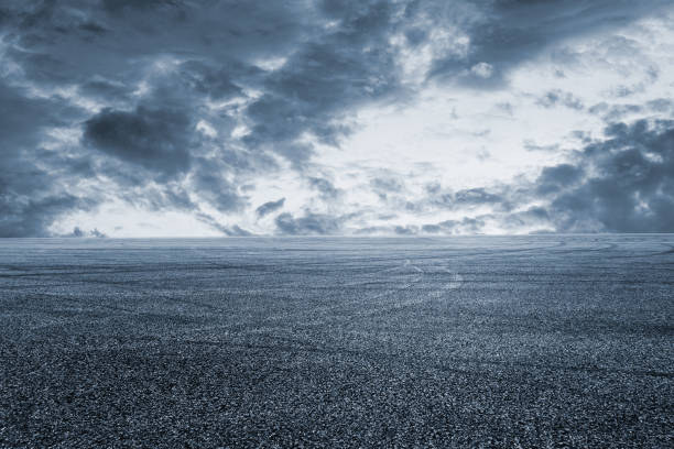 istock Asphalt road and sky cloud landscape 808371006