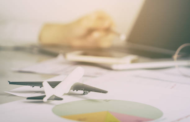 istock Business man is working in Aviation industry office 808381080