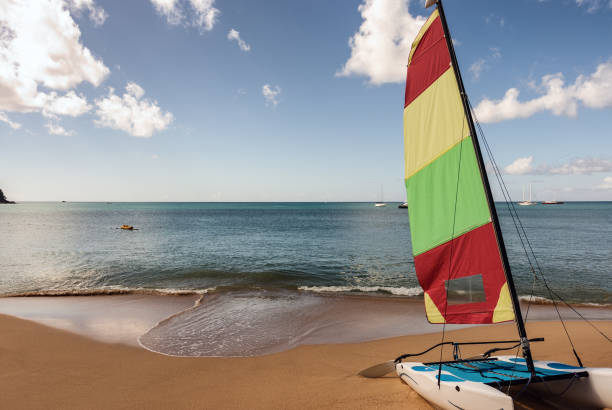 istock Colorful kayak on sandy tropical beach 808385122