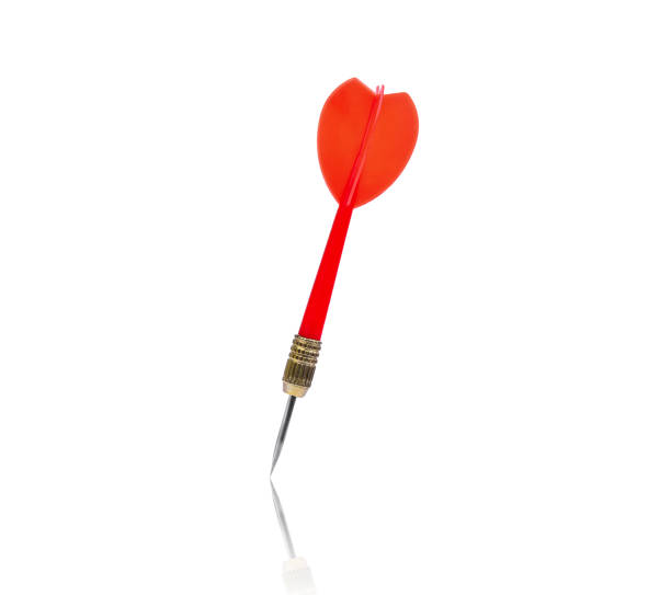 istock single red dart arrow with shadow isolated on white background 808410248