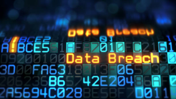 Blue Data Breach Reflection A simple data grid with a security message data breach photos stock pictures, royalty-free photos & images