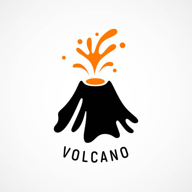 vulkan-symbol - eruption stock-grafiken, -clipart, -cartoons und -symbole