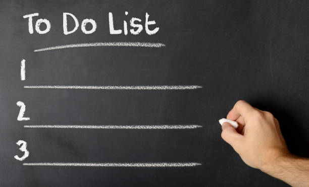 istock Chalk board with to do list written 808471884