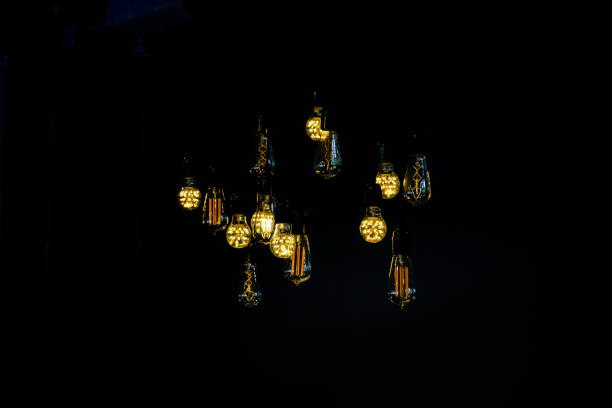 istock Lamp in retro style Bring a beautiful chandelier. 808472548