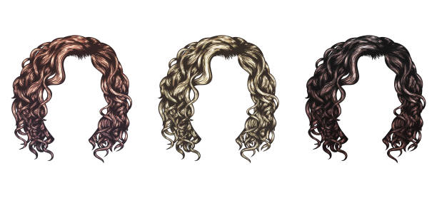 ilustrações, clipart, desenhos animados e ícones de conjunto de penteados vector isolado - computer icon symbol hair gel hair salon