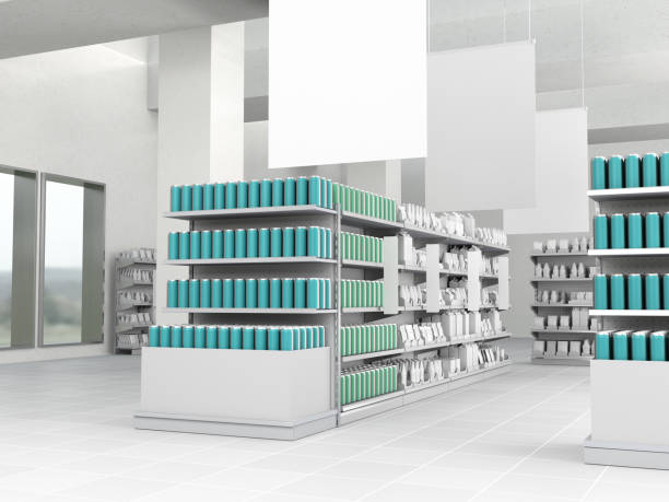 istock Supermarket  interior with hangers 808506238