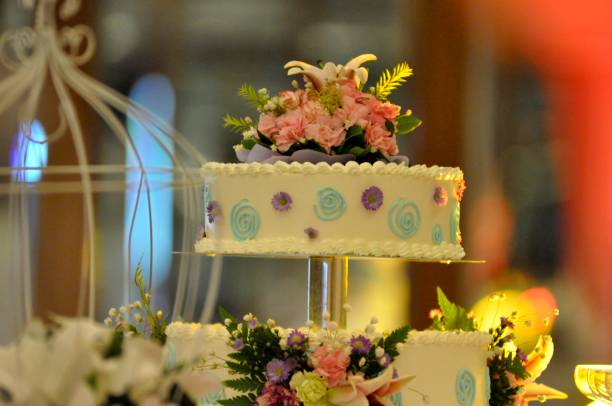 istock Two tiers cake on the wedding day 808511206