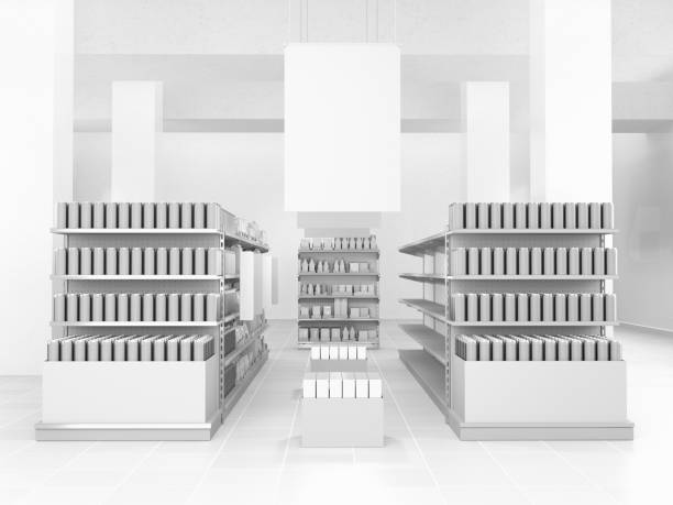 istock Supermarket  interior with hangers 808511450