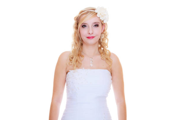 Portrait of beautiful girl model with makeup and light tulle headdress