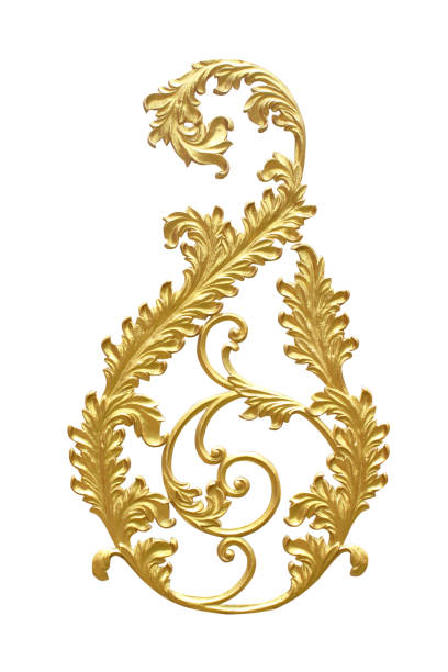 istock Ornament elements, vintage gold floral designs 808553560