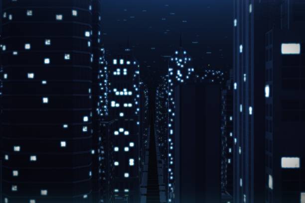 istock Generated computer city, technology and finance background 3d illustration 808559280