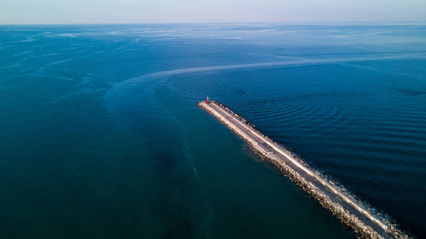 istock Pier in the city harbour seen from above 808565904