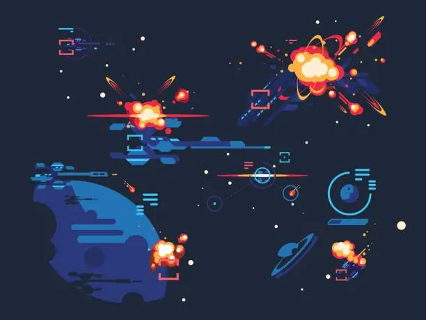 Vector illustration of Battle star space
