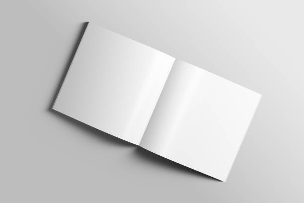 istock Blank square photorealistic brochure mockup on light grey background. 808575234