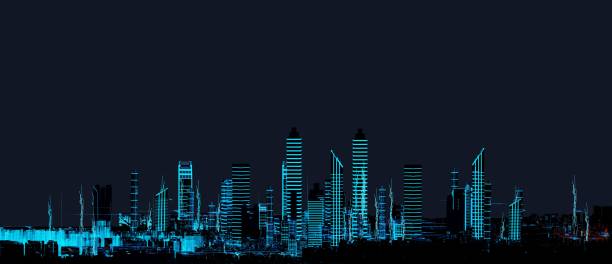 istock Cityscape futuristic 3d city neon light 808578576